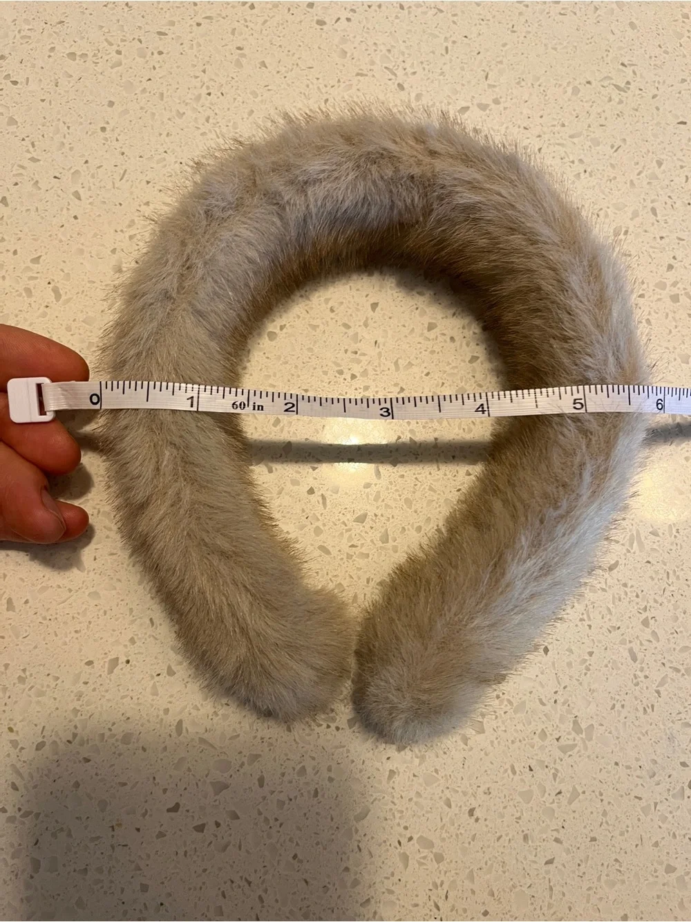 Khaki color Plush Faux Fur Headband